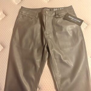 Serenede Gray Leather Pants